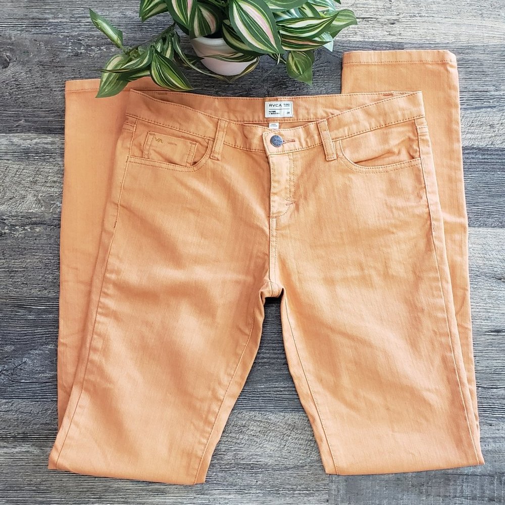 RVCA Nature X Industry Falcor Light Orange Skinny Jeans Size 29